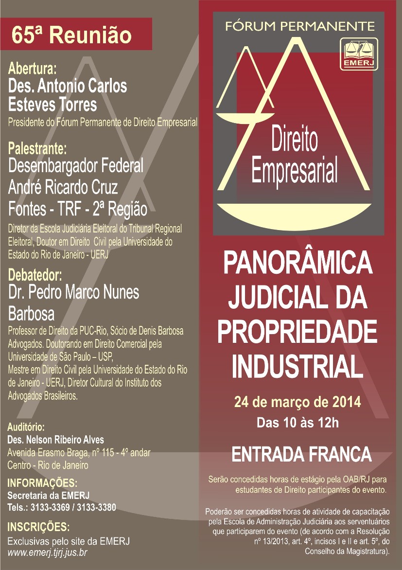 Emerj realiza evento sobre a panorâmica judicial da propriedade industrial